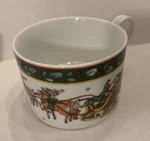 International China Christmas Story 6OZ Mug Cup Santa Sleigh Reindeer. Fixed Price $11.99.