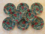 Set Of - Fitz & Floyd Holiday Pine Christmas Salad/dessert Plates Unused 8.5". Fixed Price $494.10.