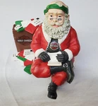 Harley Davidson Biker Santa Shelf Sitter Christmas Stocking Hanger Letters 1999. Fixed Price $19.99.