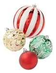 Northlight From Belk Set Of 20 Gorgous Christmas Ornaments, Reds & Greens, Nib. Fixed Price $56.00.