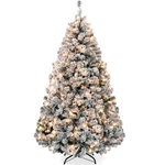 Best Choice Products Pre-lit Snow Flocked Artificial Pine Tree Warm Lights White. Fixed Price $109.99.