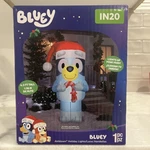Gemmy 6.5 Ft Bluey Santa Hat With Candy Cane Christmas Airblown Inflatable. Fixed Price $49.99.