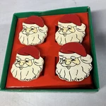Vtg Hedaya Brothers Inc. Santa Claus Napkin Rings Holders Christmas Holidays. Fixed Price $10.51.