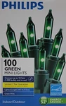 Philips 100 Green Mini Color Light Set Wire Indoor/outdoor Nib. Fixed Price $13.99.