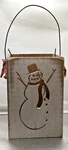 Primitives Bykathy Wooden Snowman Box Luminary Candle Holder Brown Christmas C47. Fixed Price $11.99.
