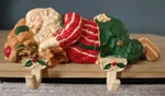 House Of Lloyd Christmas Sleeping Santa 2 Stocking Holder- 7". Fixed Price $19.00.