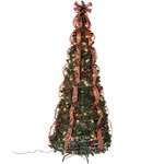 Holiday Peak Pull-up Christmas Tree, Pre-lit And Fully Decorated, 7. Fixed Price $272.48.