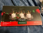 Pfaltzgraff Winterberry Christmas Holiday Votive Garden Set 2 Glass Candle Tray. Fixed Price $13.99.