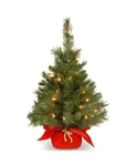 National Tree Company 24" Majestic Fir With 35 Clear Lights And Red Cloth B. Fixed Price $44.99.