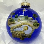 Large 3" Bethlehem Baby Jesus Nativity Star Blue Glitterl Christmas Ornament. Fixed Price $14.99.