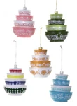 Cody Foster Christmas Stacked Mixing Bowls Glass Ornaments- Set Of 5! 4''H. Fixed Price $85.00.