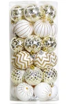 30PCS Christmas Balls ORNAMENTS,60MM Gold&white Painted Shatterproof Festive .... Fixed Price $33.67.