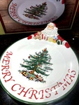 Spode Tree "merry Christmas" Figural Santa Platter Original Box. Fixed Price $19.99.