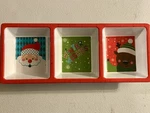 Sleigh Bell Bistro 3 Compartment Christmas Serving Tray Holiday Tabletop. Fixed Price $7.99.