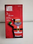Home Accents Holiday 3.5 Ft. Led Christmas Airblown Inflatable Brown/black Santa. Fixed Price $17.75.