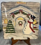Maxcera Winter Welcome Christmas Ceramic 11.5" Serving Tray Platter. Fixed Price $17.98.