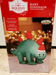 Holiday Baby Dinosaur Inflatable Yard Decor 3.5' Indoor/outdoor Christmas Nib. Fixed Price $15.99.