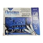 Everglow 150 Clear Mini Icicle Christmas Lights I/o 11 Ft Super Bright Bulbs. Fixed Price $14.95.