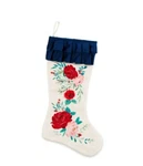 Pioneer Woman Rose Floral W/blue Cuff - Multicolored 9.5" X 18" Stocking. Fixed Price $25.44.
