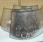 Glitzhome Galvanized "merry Christmas" Diecut Metal Tree Collar W/ Light String. Fixed Price $69.99.