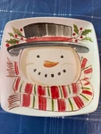 Rare Longaberger Top Hat Snowman Luncheon Plate. Fixed Price $39.95.