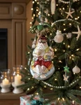 Tropical Santa Beach Ornament Glass Palm Tree Coconut Drink Christmas Holiday. Fixed Price $25.00.