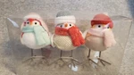 Set 3 Holiday Winter Fabric Mini Birds Wondershop Target Figurines Red Pink 2021. Fixed Price $24.99.