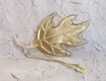 Gold Leaf Glass Christmas Holiday Ornament. Fixed Price $6.95.