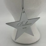 Macys Holiday Star Ornament Silver Color Believe 2010 Collectible. Fixed Price $10.00.