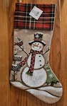 Christmas Stocking Snowman Love Winter Sign 19X10" Polyester Acrylic New. Fixed Price $15.99.