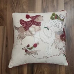 Pier One Christmas Park Avenue Dogs Embroidered Textured Pillow W/ Zipper. Fixed Price $89.00.