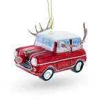 Car Decked Out With Nose & Antlers Glass Ornament. Fixed Price $20.11.