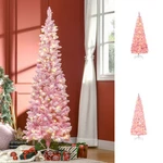 Homcom Pencil Artificial Christmas Tree With Led Lights, Pink Used. Fixed Price $65.79.