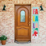 Holiday Time Fa La W/ Snowman Hanging Banner Christmas Door Decor 14" X 72". Fixed Price $9.75.