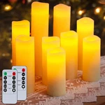 Flameless Pillar Candles With REMOTE,9 Pack Outdoor Large Led Fake Batte. Fixed Price $38.52.