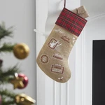 Burlap Natural Jute Plaid Airmail Stocking 12X20 Vhc Brands. Fixed Price $13.95.