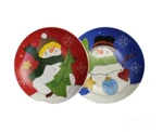 Christmas Snowman Salad Dessert Plates (set 4) 8" Diameter Santas's Workbench. Fixed Price $17.00.