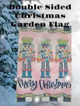 Merry Christmas Double Sided Yard Flag Nutcrackers Toy Soldiers Burlap. Fixed Price $9.73.