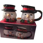 Trimmings Etc Ceramic Snowman Sugar & Creamer W/ Box Christmas. Fixed Price $18.00.