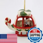 Cosmos Gifts Fine Ceramic Santa Flying Helicopter Christmas Tree Ornament 5-1/2. Fixed Price $31.50.