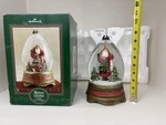 Hallmark Father Christmas 9" Musical Egg Snow Globe Water Deck Halls W/ Box. Fixed Price $55.12.