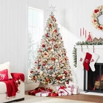 Best Choice Products 7.5FT Pre-lit Holiday Christmas Pine Tree Snow White Light. Fixed Price $195.99.