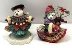 2 Vintage Polar Kins Bear Christmas Figures By Karen Hahn - 188557 &151769. Fixed Price $11.96.