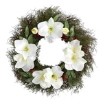 Nearly Natural 20" Cedaramaryllis & Ruscus W/berries Artificial Wreath In Green. Fixed Price $84.99.