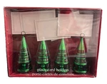 Pier 1 Set Of 4 Green Glossy Metal Geometric Christmas Tree Card Holders Nwt. Fixed Price $8.95.