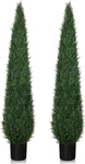 Artificial Cedar Trees For Outdoors Faux Cypress Topiary Uv Resistant Set Of 2. Fixed Price $157.49.
