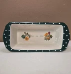 Pioneer Woman Ceramic Loaf Pan Teal Polka Dot Live Love Bake. Fixed Price $24.99.