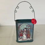 Santa Workbench Vintage Christmas Wall Pocket Snowman Metal Jo-ann 2003. Fixed Price $19.99.