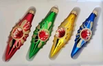 Krebs Glass Christmas Ornaments Indent Reflectors Glitter 4.5" Set Boxed New. Fixed Price $32.69.