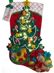 Christmas Tree Surprise 86710 Working Lights Bucilla Felt Stocking Kit. Fixed Price $33.99.